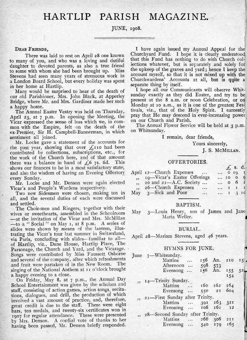Parish Magazine page number 2 for Jun 1908