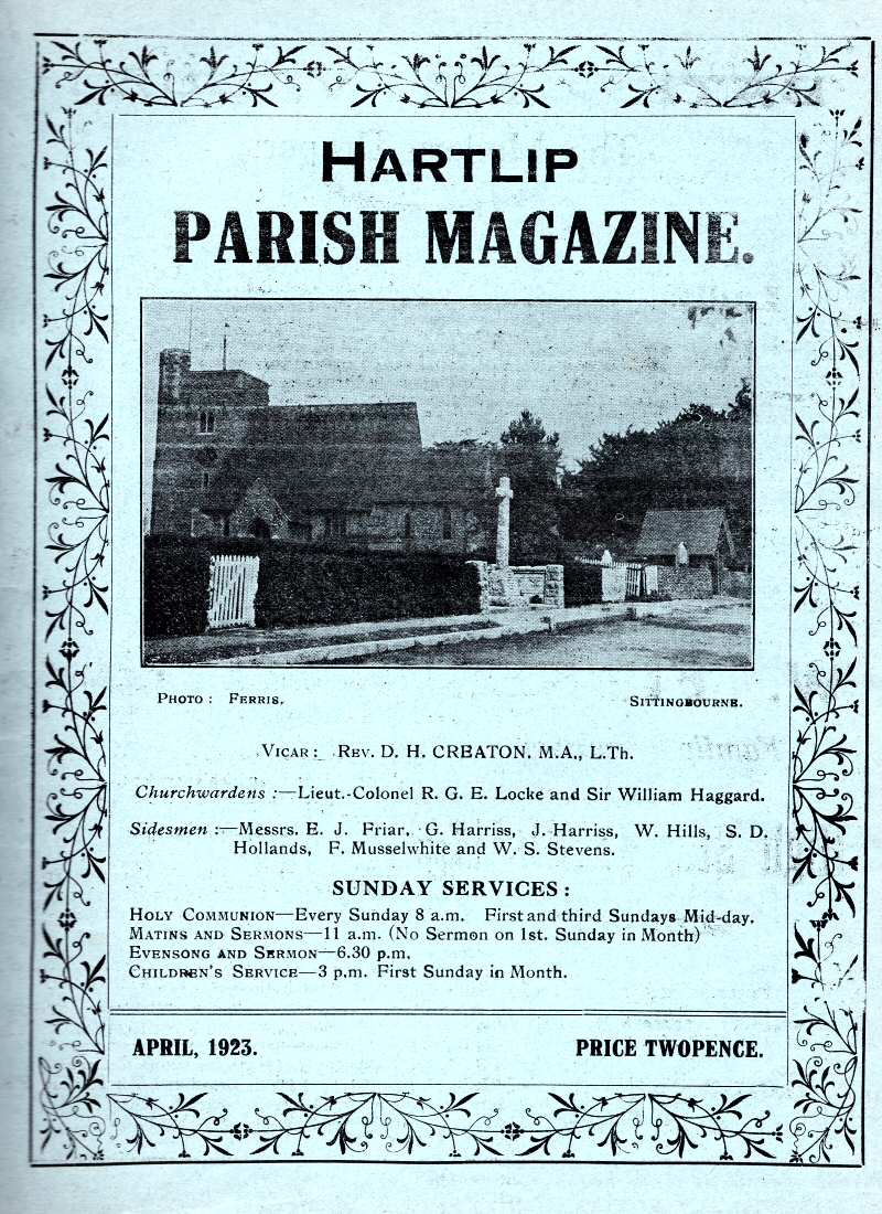 Parish Magazine page number 1 for Apr 1923