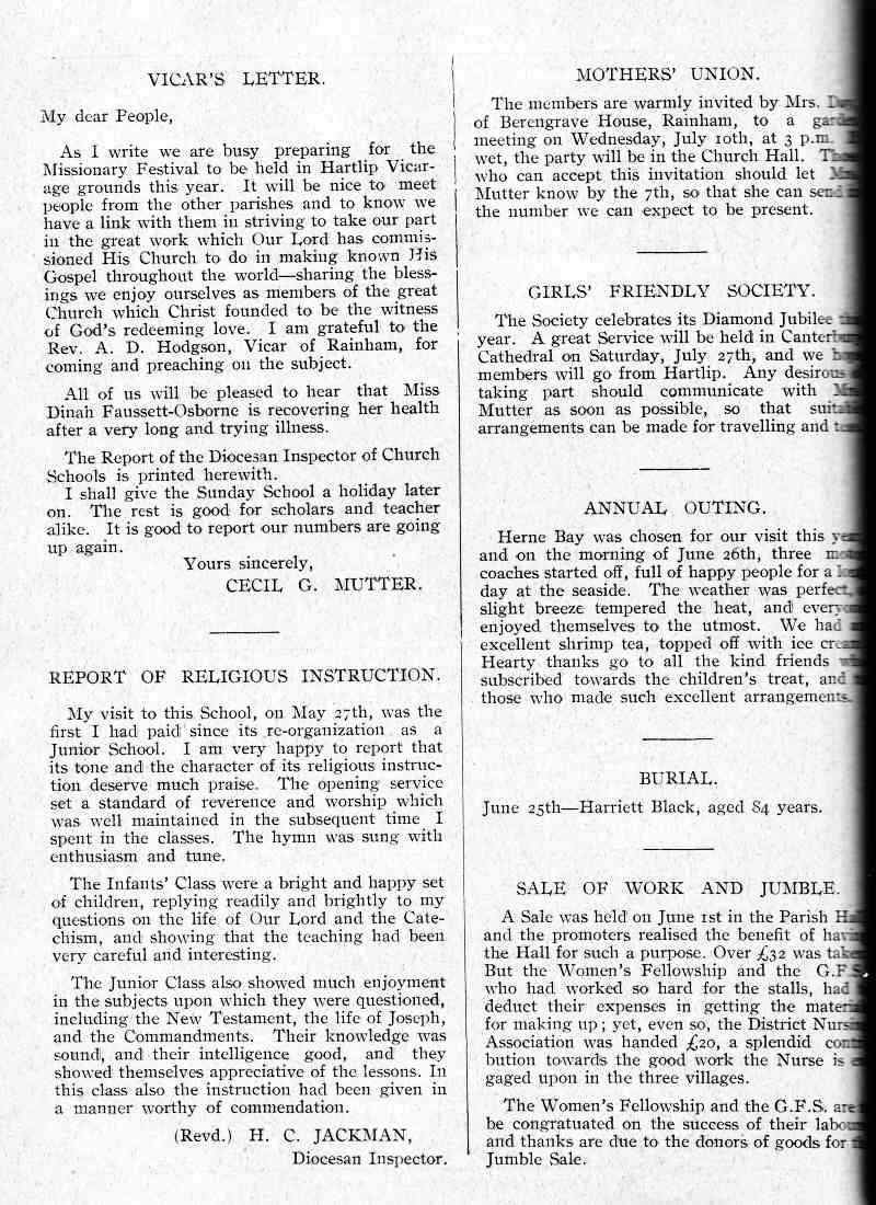 Parish Magazine page number 2 for Jul 1935