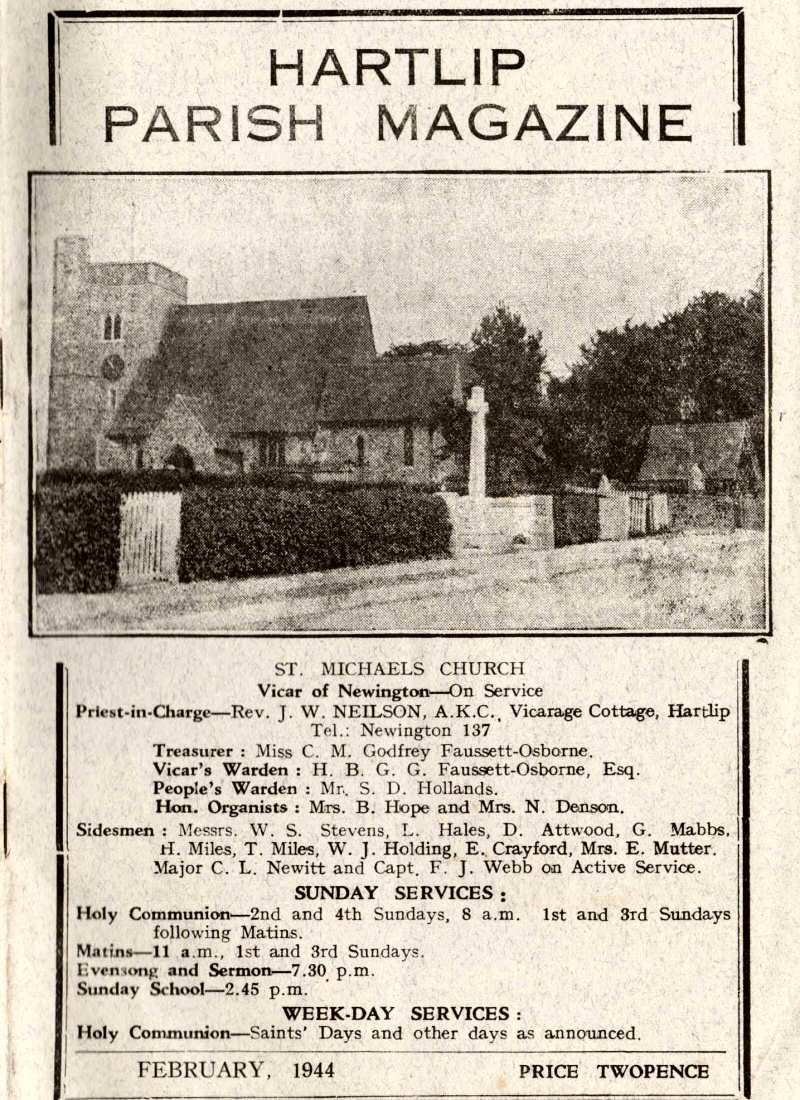 Parish Magazine page number 1 for Feb 1944