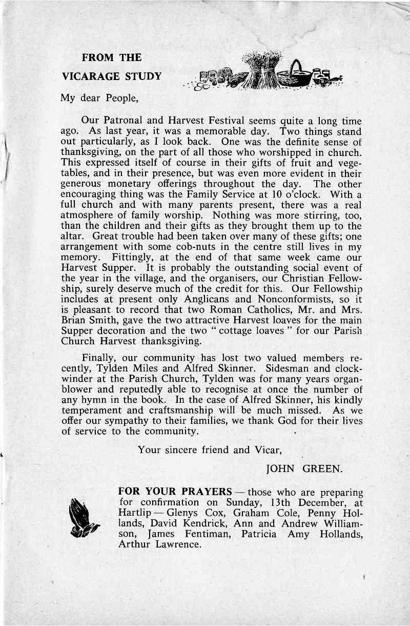 Parish Magazine page number 3 for Nov 1964