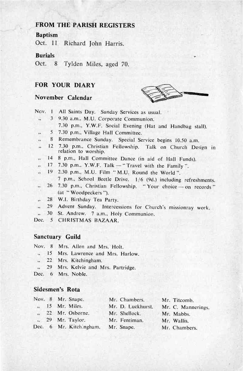 Parish Magazine page number 8 for Nov 1964