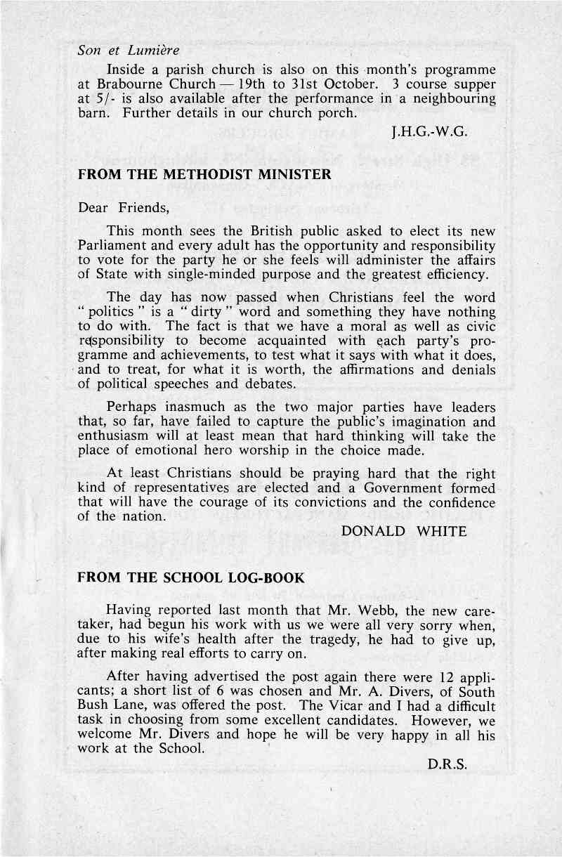 Parish Magazine page number 5 for Oct 1964