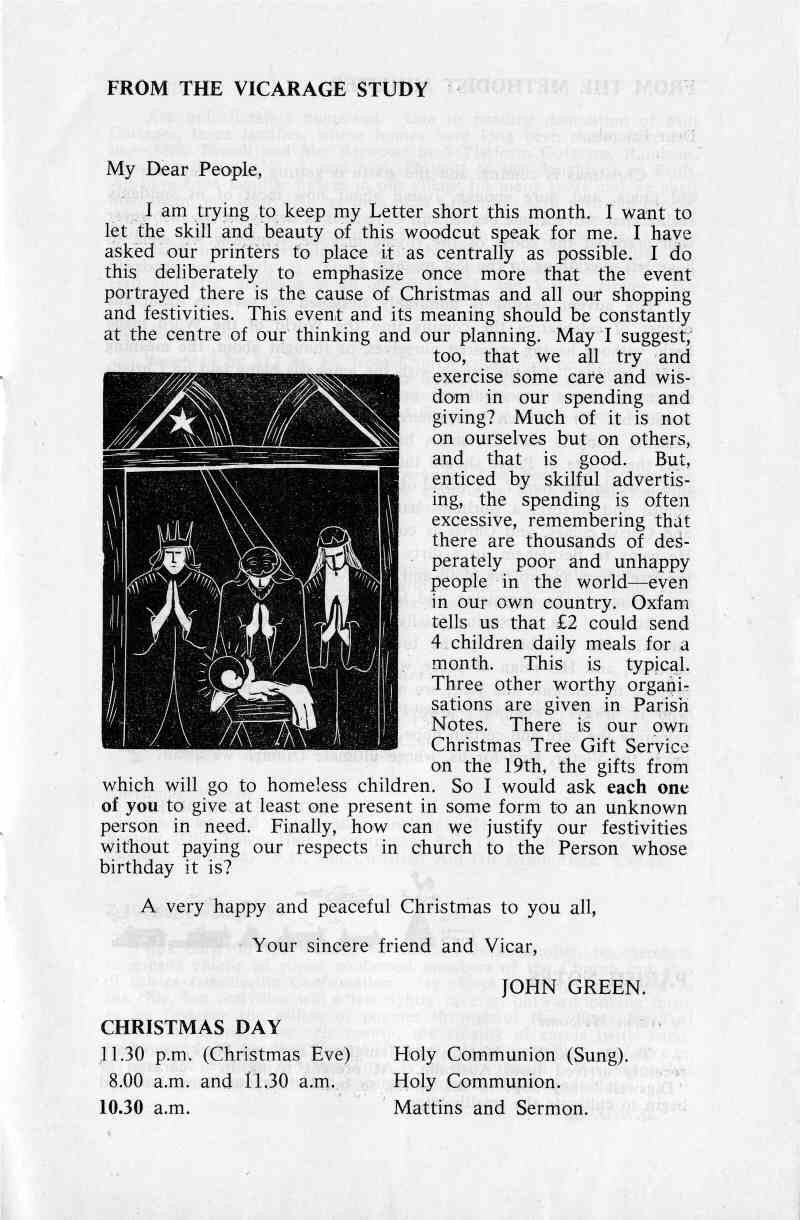 Parish Magazine page number 3 for Dec 1965