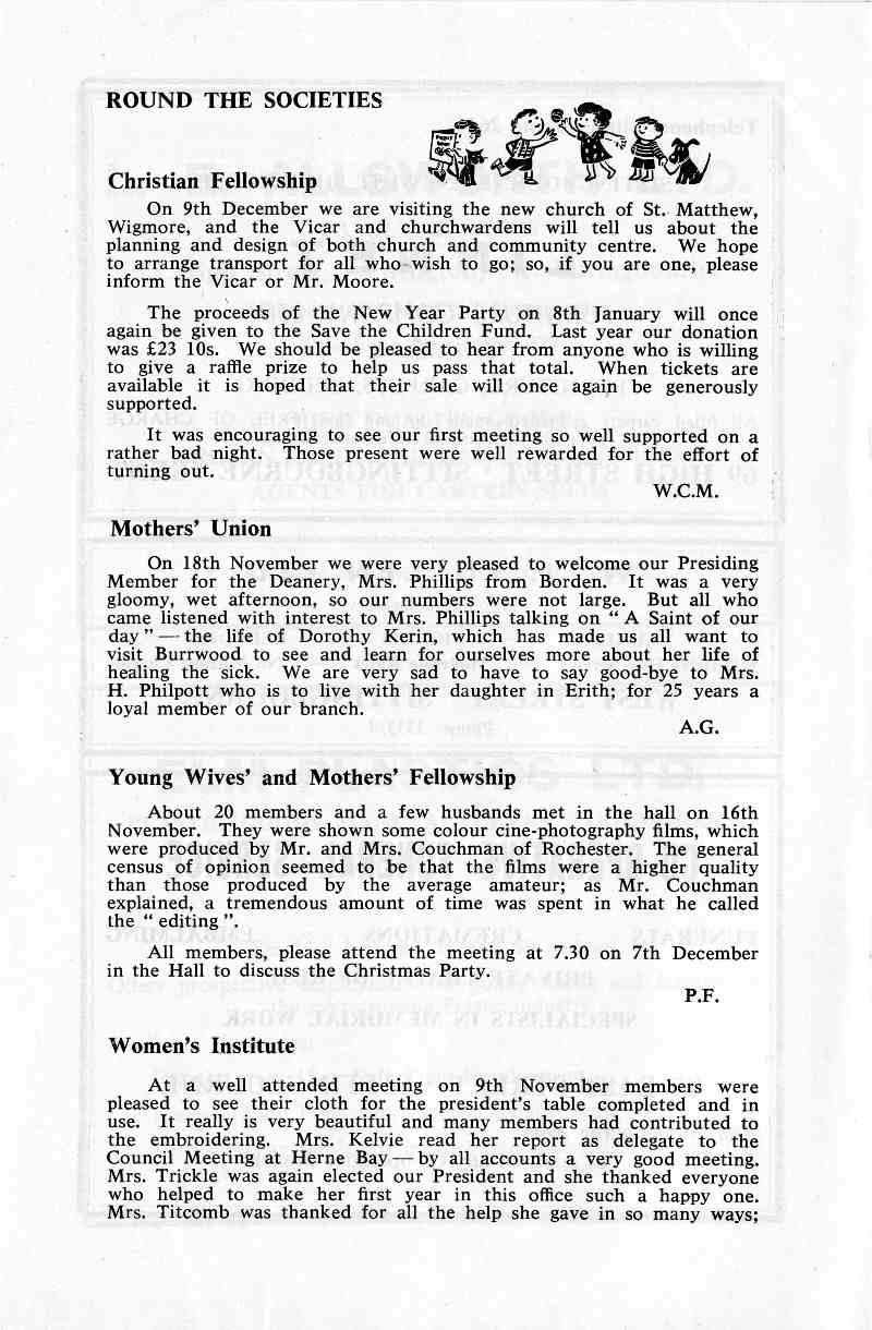 Parish Magazine page number 6 for Dec 1965
