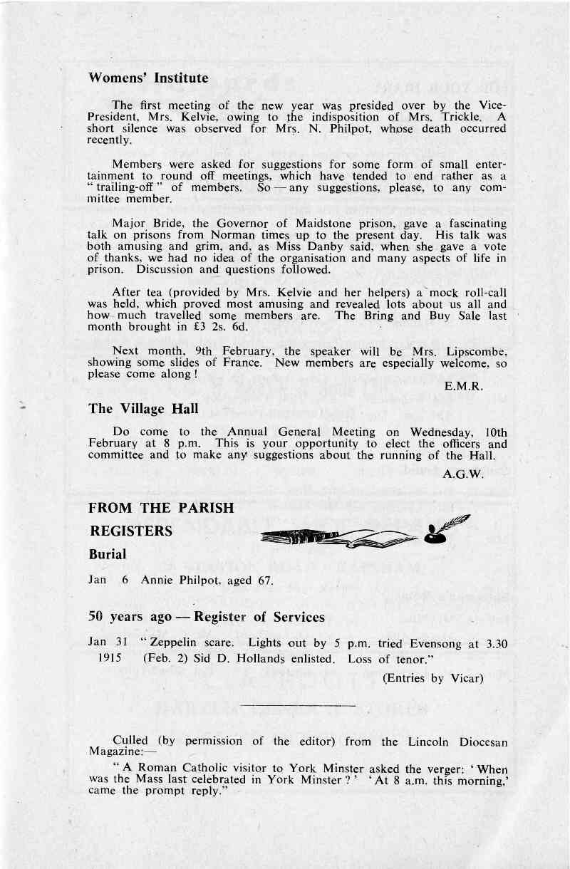 Parish Magazine page number 7 for Feb 1965