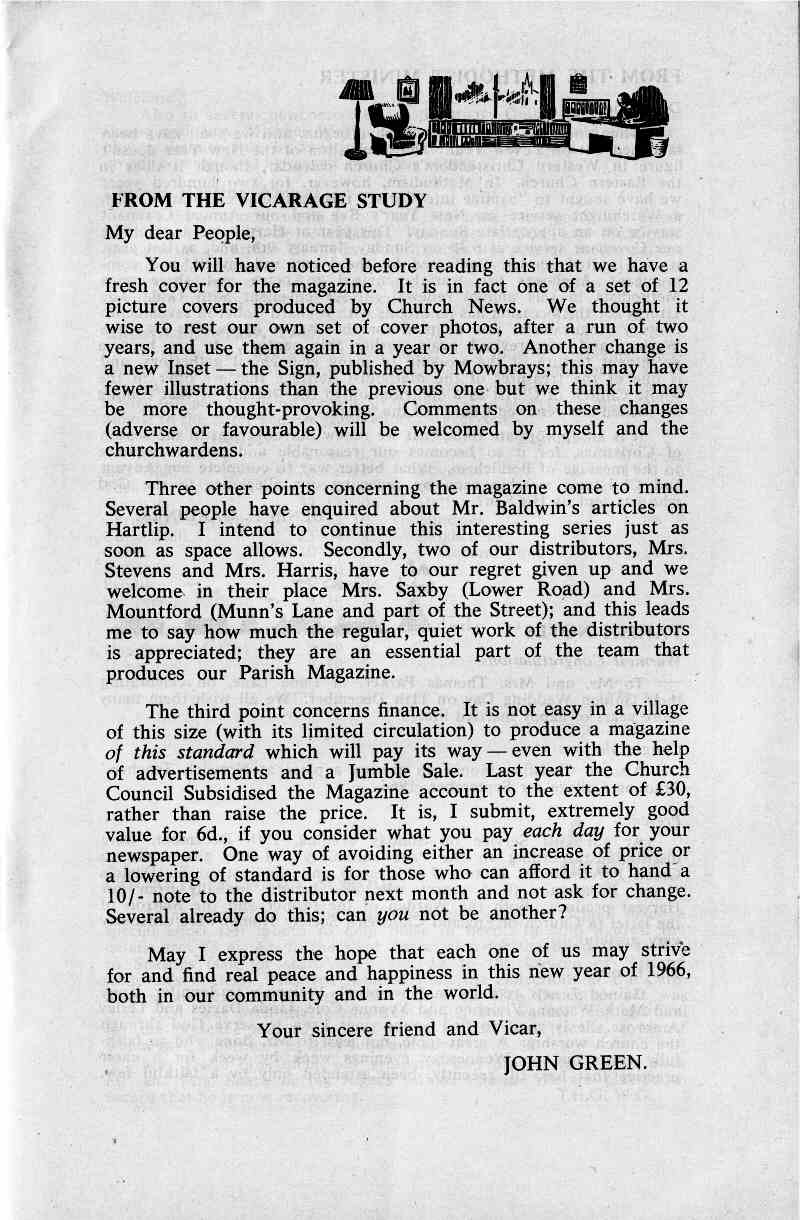 Parish Magazine page number 3 for Jan 1966