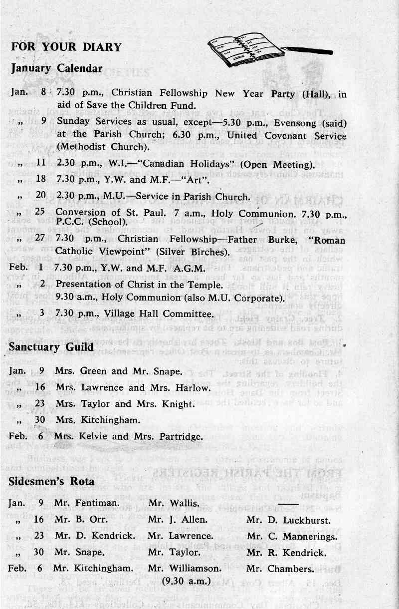 Parish Magazine page number 8 for Jan 1966