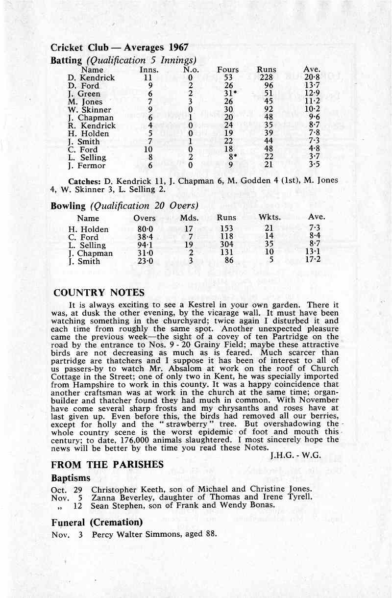 Parish Magazine page number 7 for Dec 1967