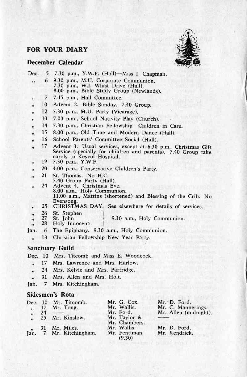 Parish Magazine page number 8 for Dec 1967