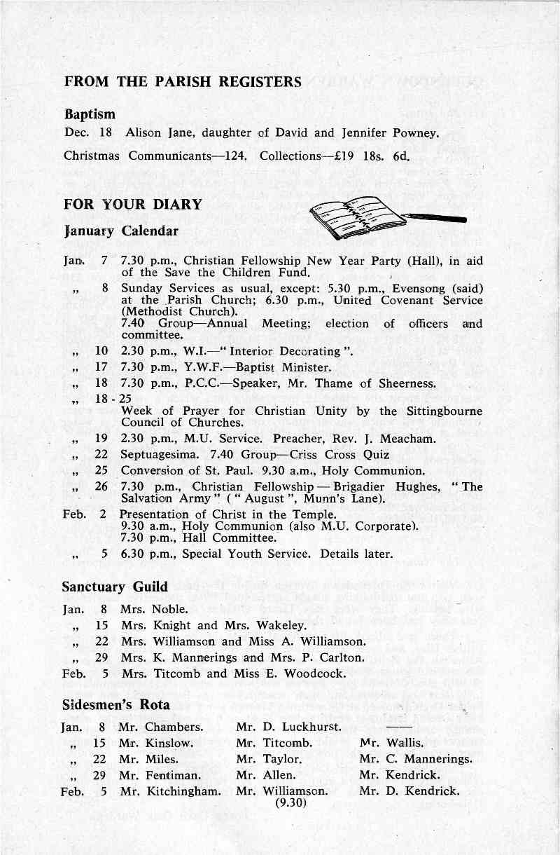 Parish Magazine page number 8 for Jan 1967