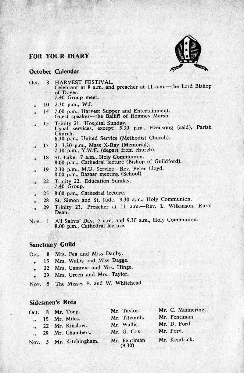 Parish Magazine page number 8 for Oct 1967
