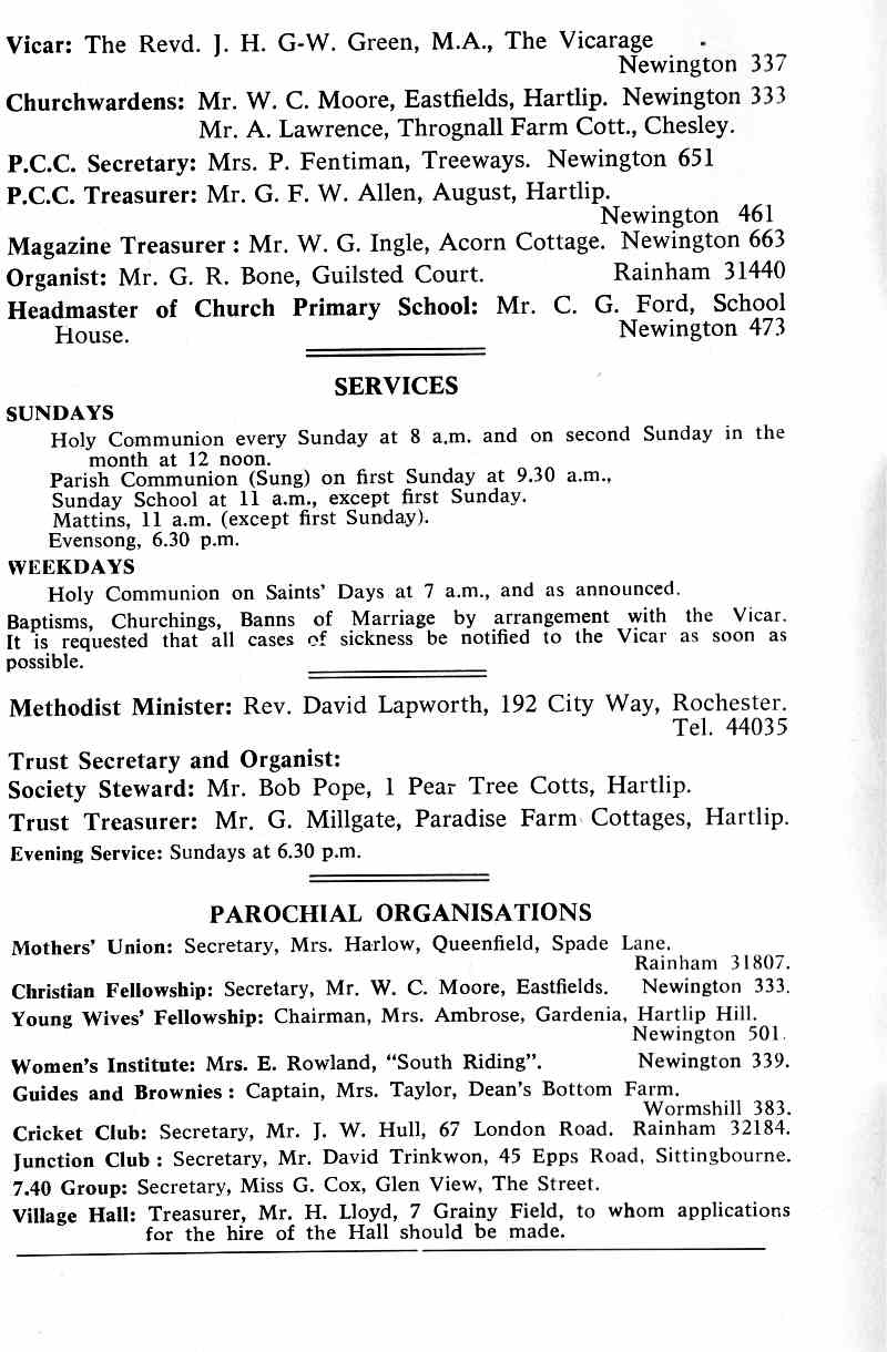 Parish Magazine page number 2 for Aug 1968