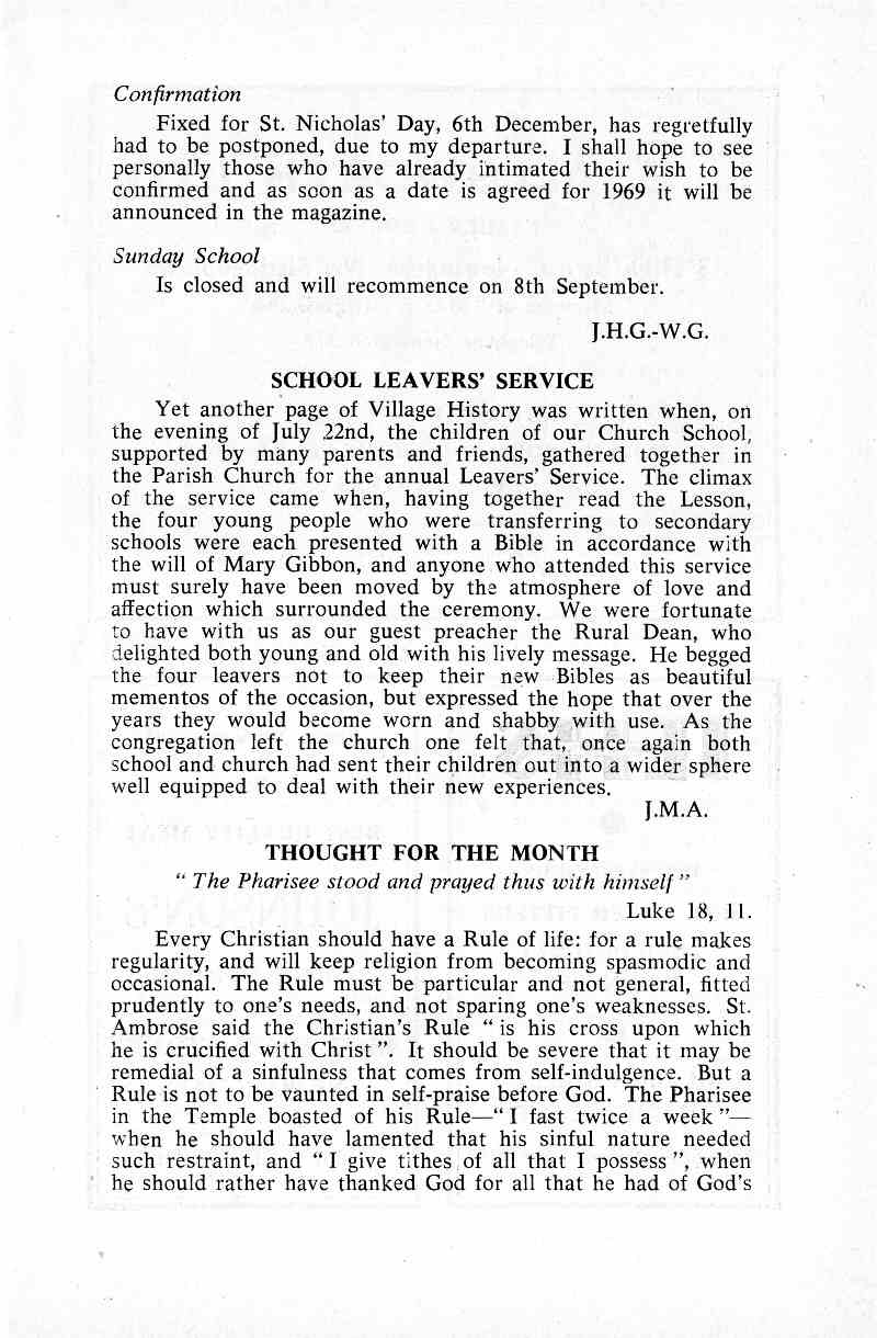 Parish Magazine page number 5 for Aug 1968
