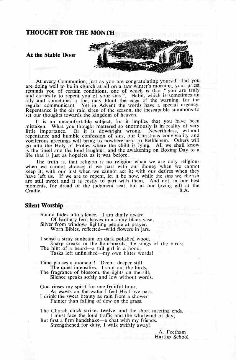 Parish Magazine page number 7 for Dec 1968