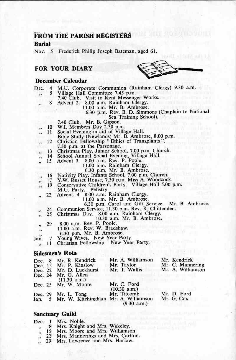 Parish Magazine page number 8 for Dec 1968