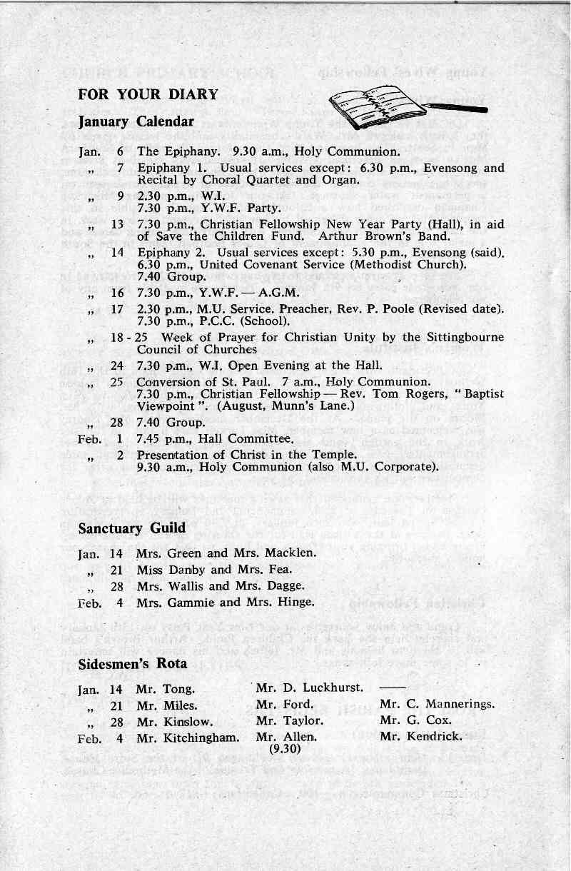 Parish Magazine page number 8 for Jan 1968