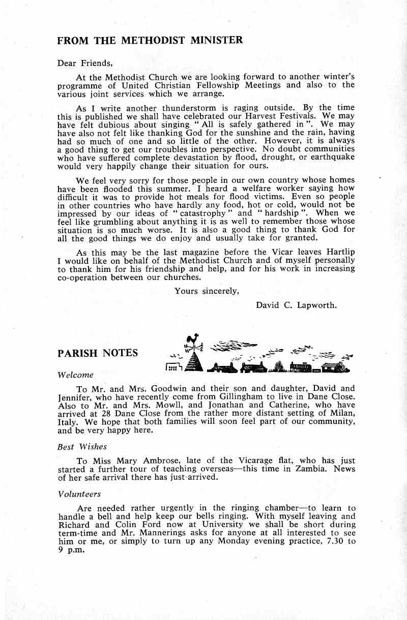 Parish Magazine page number 4 for Oct 1968
