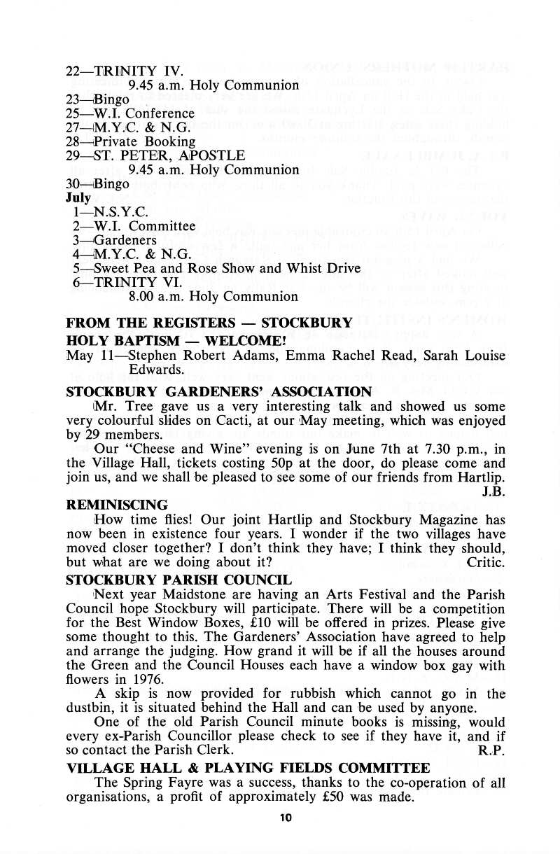 Parish Magazine page number 8 for Jun 1975