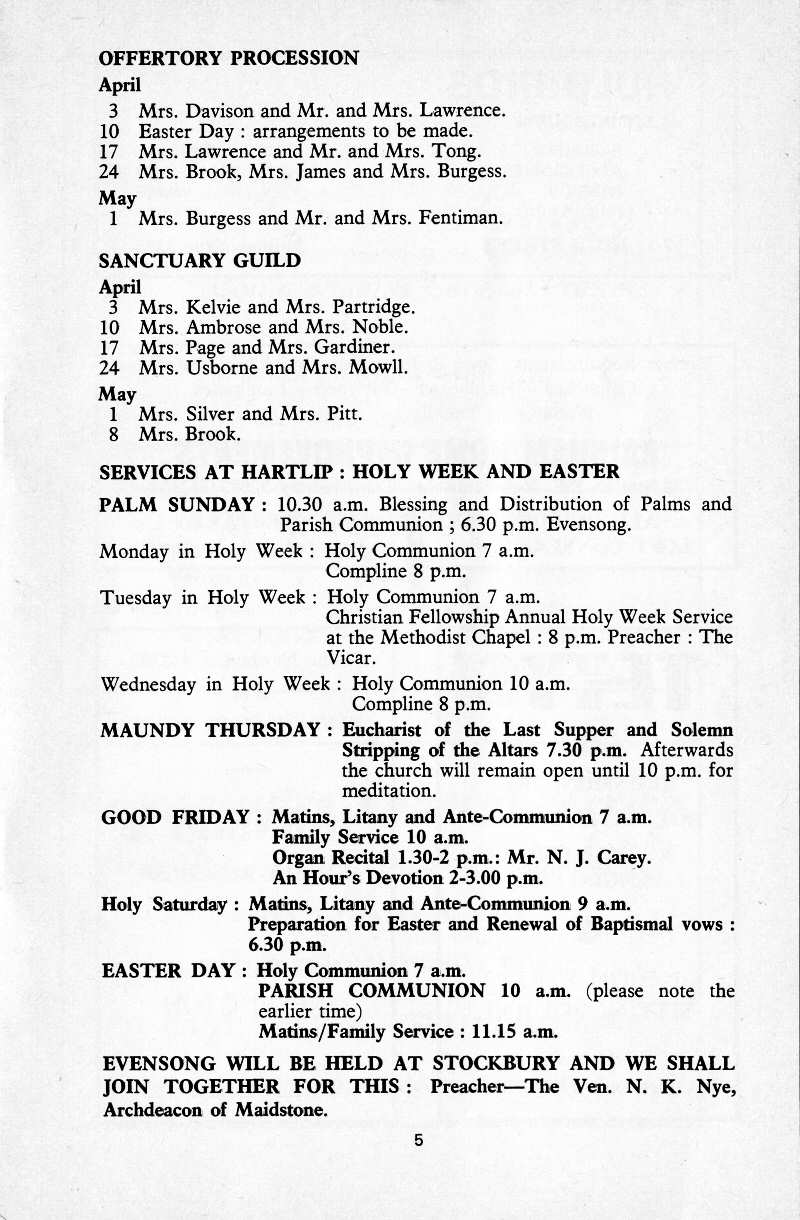 Parish Magazine page number 5 for Apr 1977