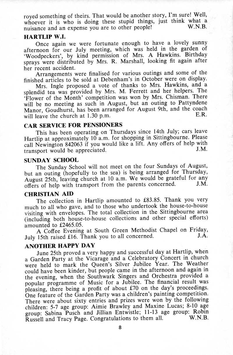 Parish Magazine page number 6 for Aug 1977