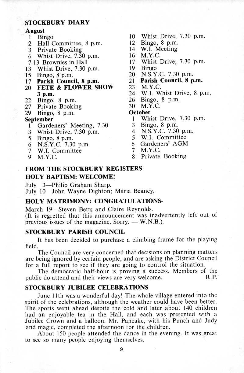 Parish Magazine page number 7 for Aug 1977