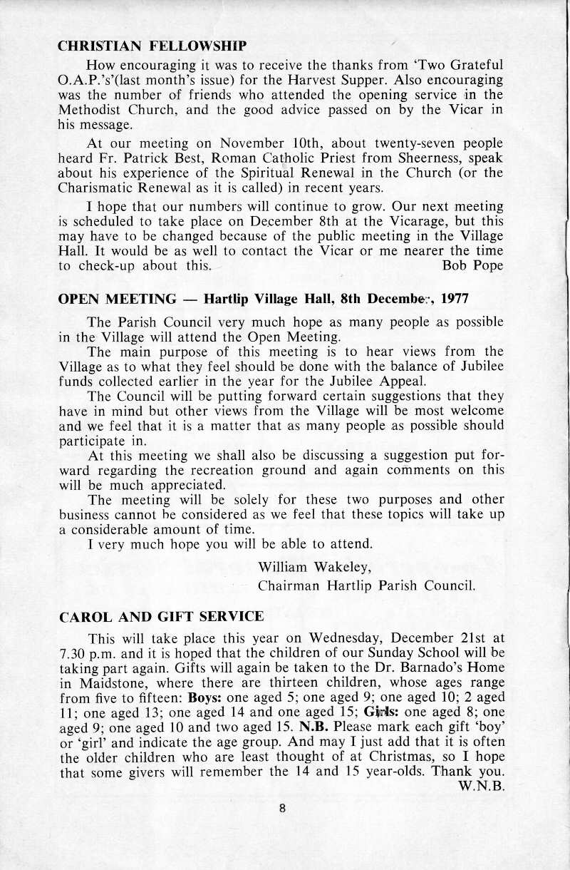 Parish Magazine page number 6 for Dec 1977