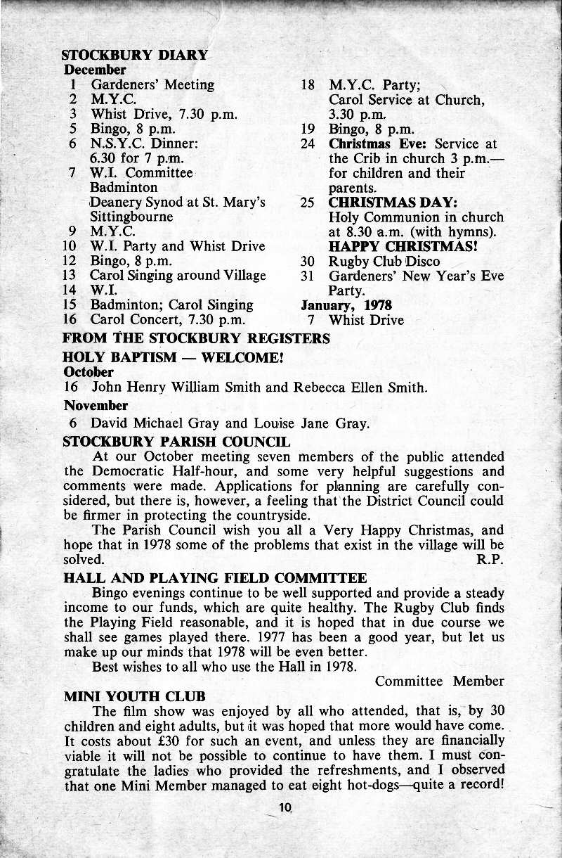 Parish Magazine page number 8 for Dec 1977