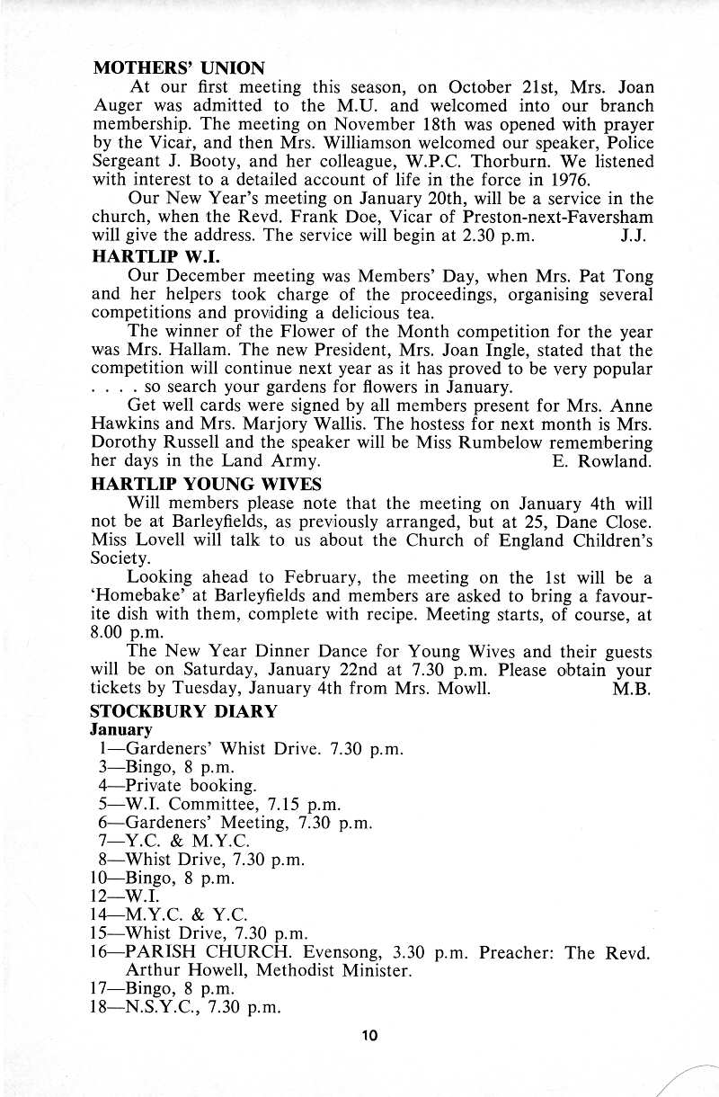 Parish Magazine page number 8 for Jan 1977