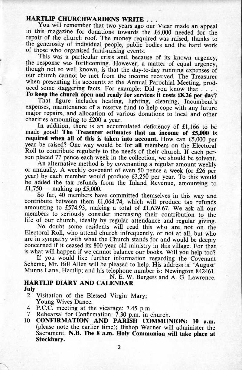 Parish Magazine page number 3 for Jul 1977