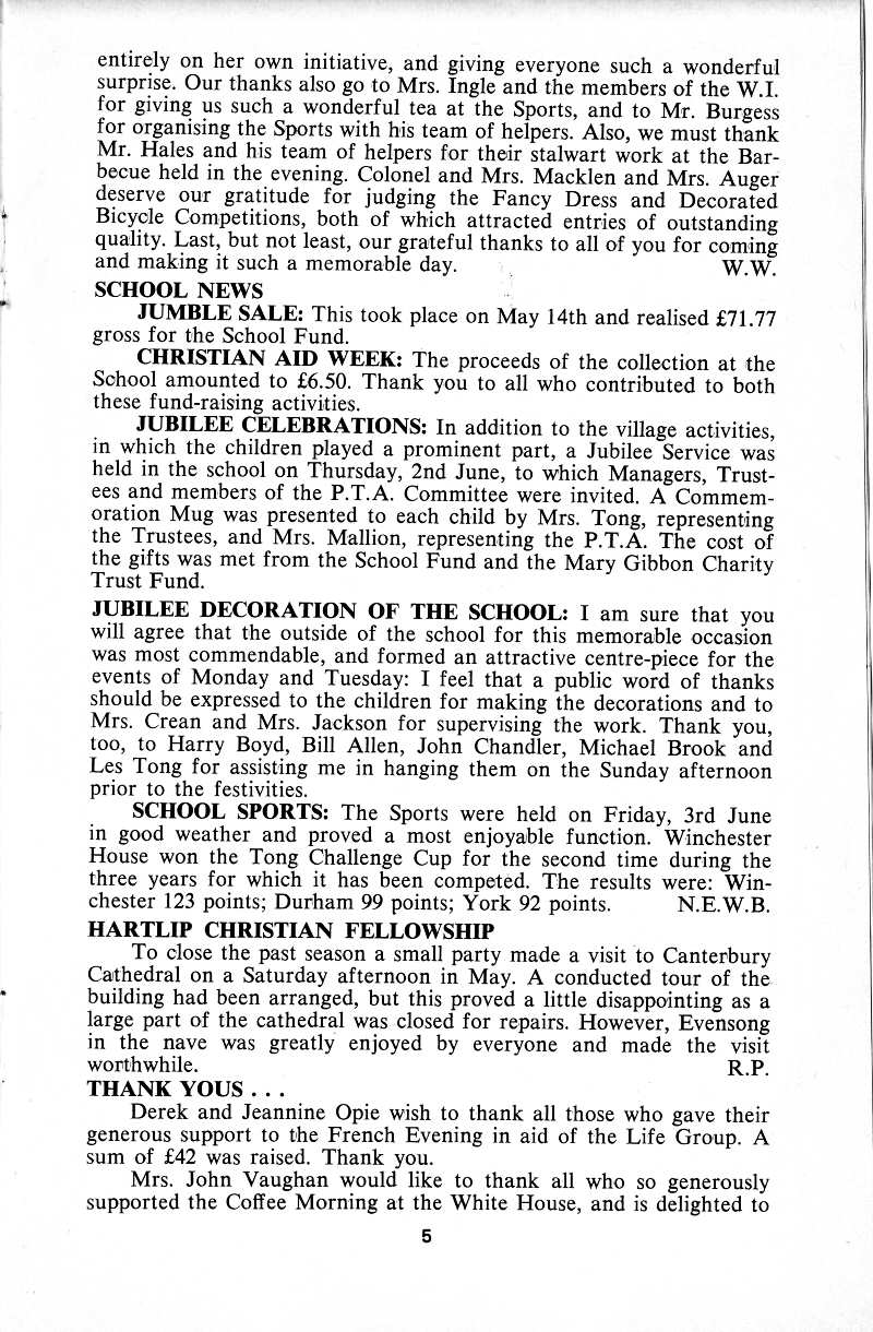 Parish Magazine page number 5 for Jul 1977