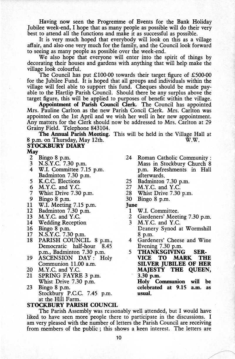 Parish Magazine page number 8 for May 1977