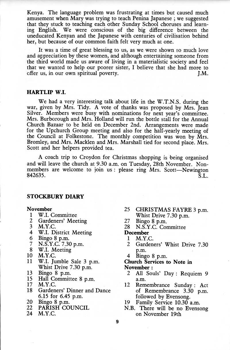 Parish Magazine page number 7 for Nov 1978