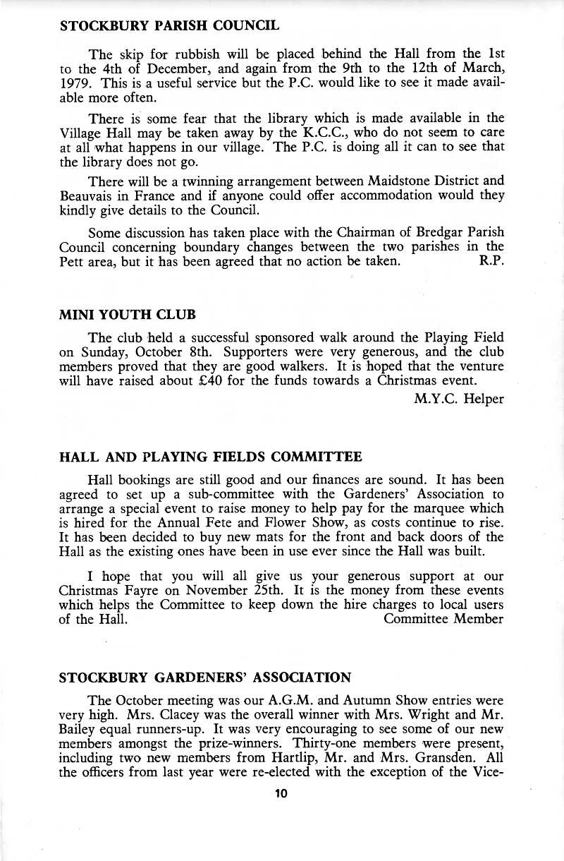 Parish Magazine page number 8 for Nov 1978